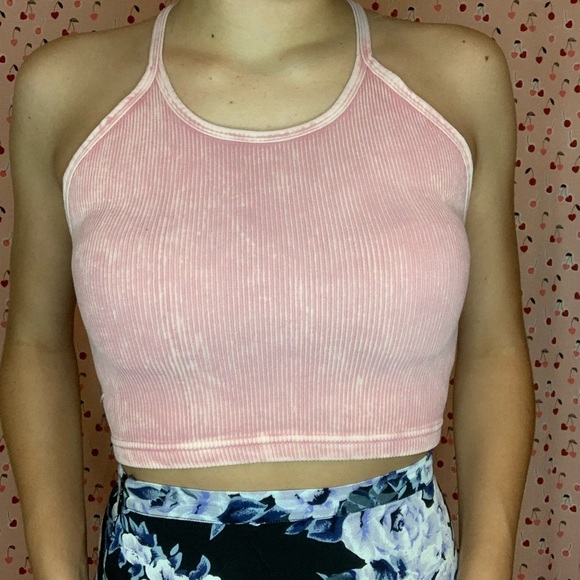 Free people Light pink crop tank top size medium/large but fits like a small - Picture 2 of 6